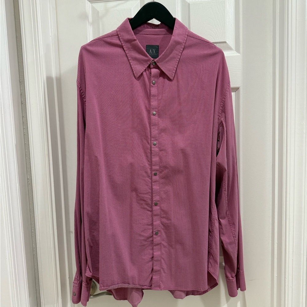 Armani Exchange Men's Snap Button-Down Shirt
